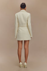 Mirelle Textured Boucle Cropped Long Sleeve Top - Ivory